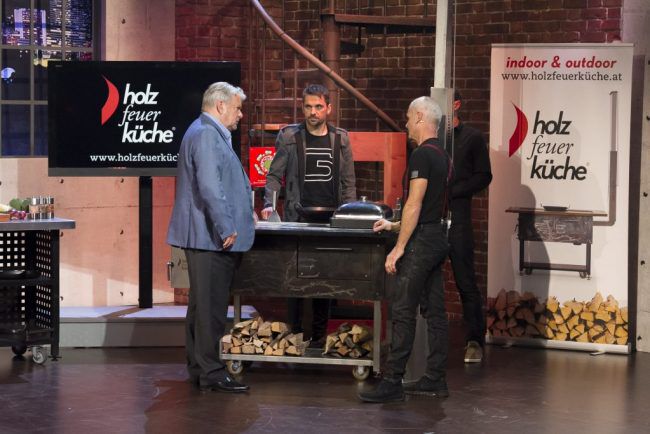 HolzFeuerKüche im Pitch bei 2min2mio, der Start Up Sendung von Puls4