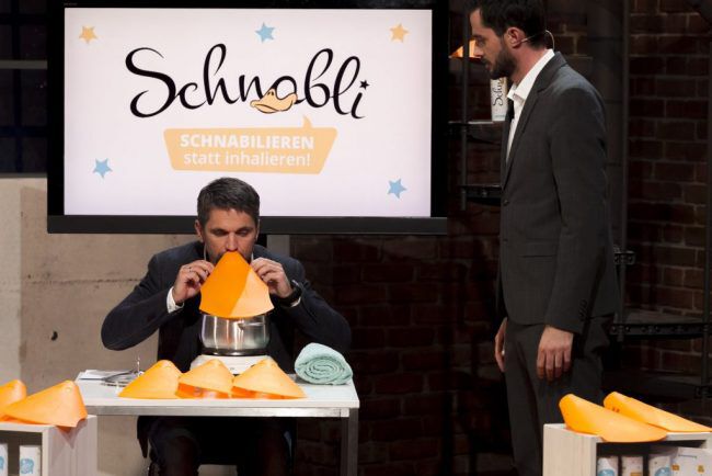 Schnabli im Pitch bei 2min2mio, der Start Up Sendung von Puls4